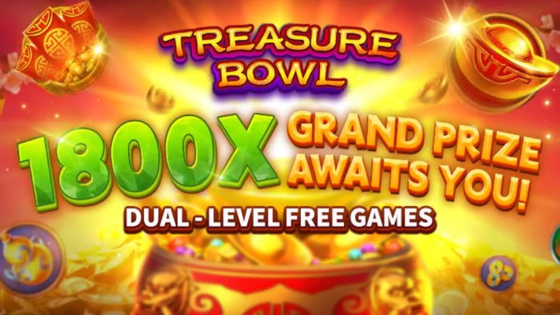 Multiplicadores Treasure Bowl uuzzo - 7777x Máximo com Tigela Dourada